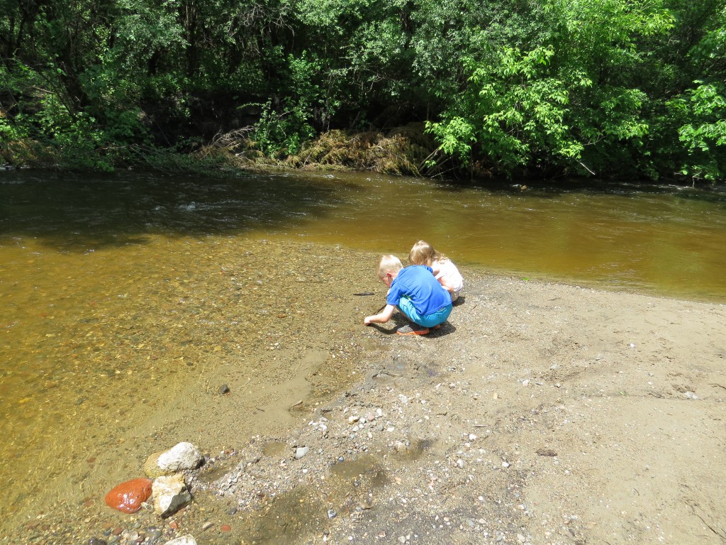 Looking for shells at Hidden Valley Park in Savage, Minnesota